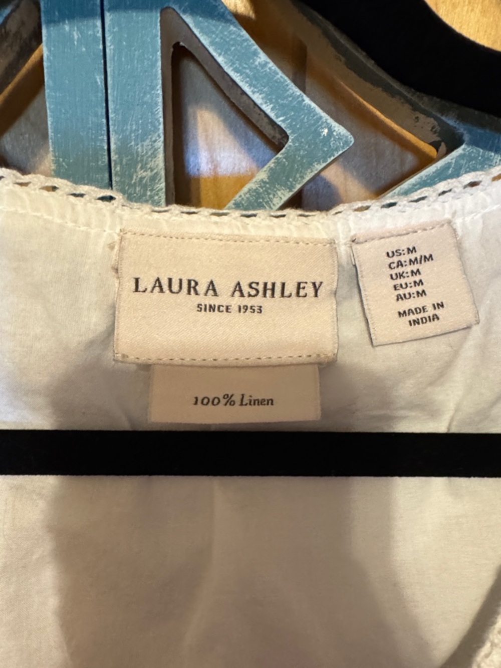 Laura Ashley White Linen button front and tie back vest - Picture 2 of 5